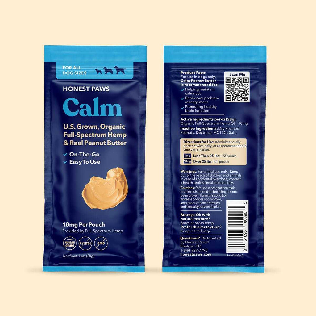 HONEST PAWS Calm Hemp Peanut Butter Pouch